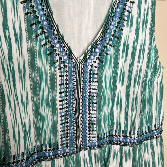J. Jill Embroidered Cotton Ikat Dress Size Medium - Picture 10 of 10